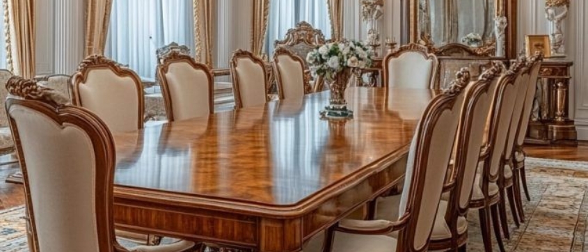 Italian Design Wooden Dining Table Set